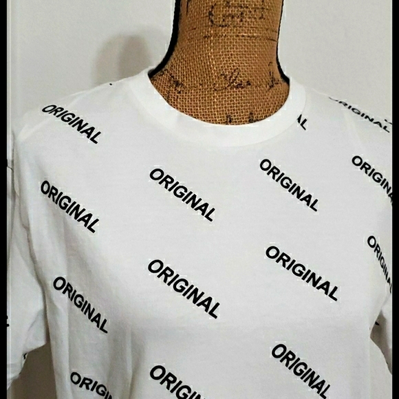 DIVIDED H & M 'Original' graphic tee white short sleeve top sz.sm/med Limited - Picture 2 of 6